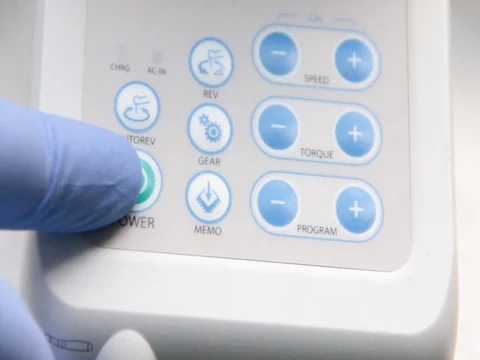 Hand in medical gloves device Stock Footage 84474454
