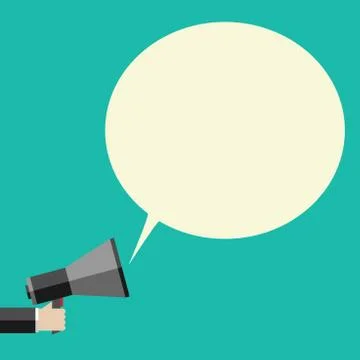 Hand, megaphone and bubble Stock Illustration