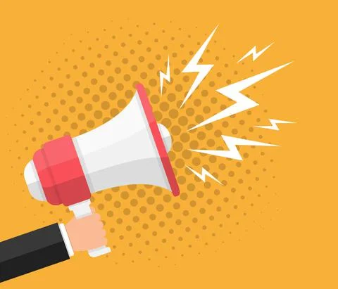 Hand with Megaphone Stock Illustration