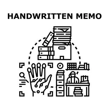 Hand memo integration office document management automation 스톡 일러스트