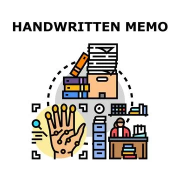 Hand memo integration office document management automation Stock Illustration