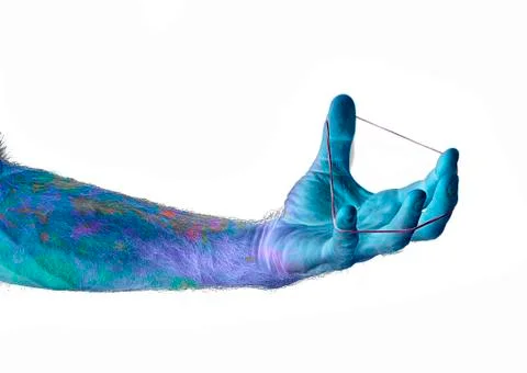 Hand men. Double Exposure. Stock Photos