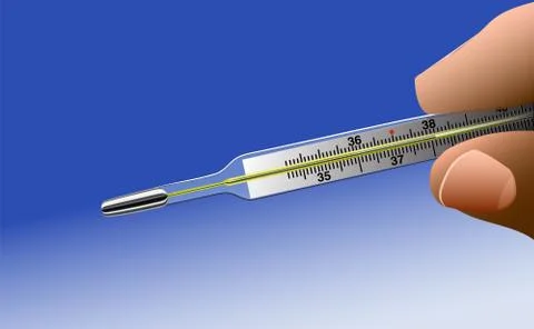 Hand mercury thermometer Stock Illustration