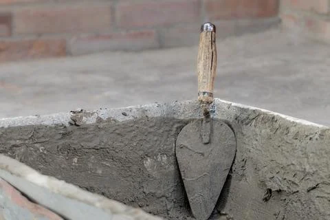 Hand metal spatula for plastering.Construction tools. Stock Photos
