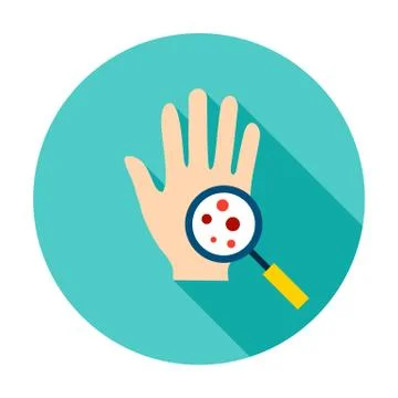Hand Microbes Circle Icon Stock Illustration