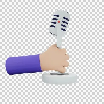 Hand with microphone concept Stock Illustration