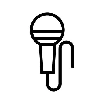 Hand Microphone Icon and Code. Microphone for karaoke and interview. Vector. 스톡 일러스트