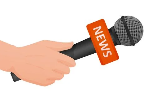 Hand with microphone Stock Illustration