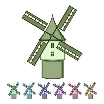 Hand mill farm cartoon vector graphic Stock Illustration