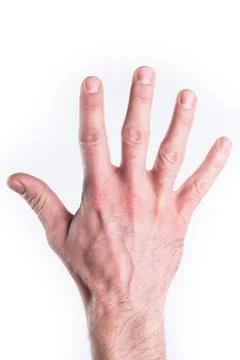 Hand miming number five Stock Photos