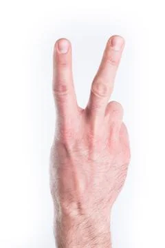 Hand miming number two Stock Photos