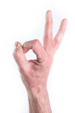 Hand miming OK Stock Photos