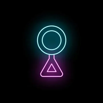 Hand mirror accessory neon glow line icon Stock Illustration