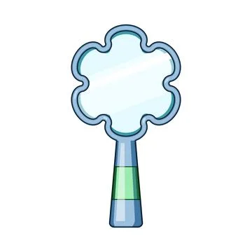 Hand mirror accessory for speech development practice Illustrazione stock