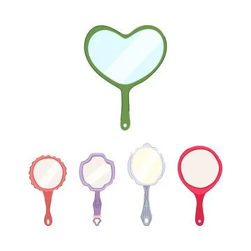 Hand mirror collection representing beauty accessories and vanity Stock Illustration