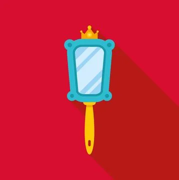 Hand mirror with crown icon representing princess beauty Stock Illustration