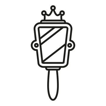 Hand mirror with crown icon representing princess beauty Stock Illustration