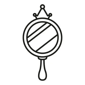 Hand mirror with crown icon representing princess fairytale Stock Illustration