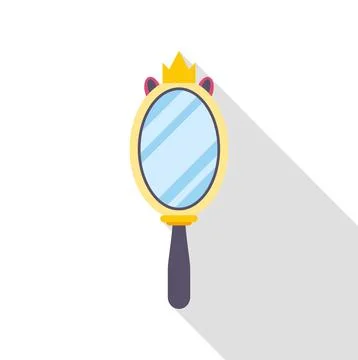 Hand mirror with crown princess magic symbol Stock Illustration