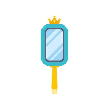 Hand mirror with crown for princess or fairy tale Stock Illustration