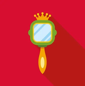 Hand mirror with crown for princess vanity Stock Illustration