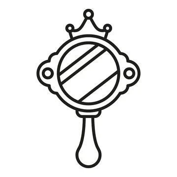Hand mirror with crown, reflection, magic, princess concept イラスト素材
