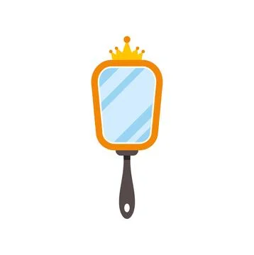 Hand mirror with crown representing beauty and royalty Stock Illustration