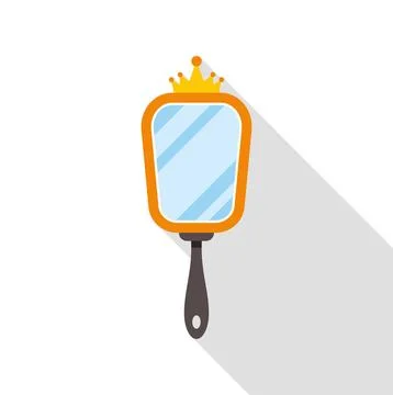 Hand mirror with crown representing magic and beauty Stock Illustration