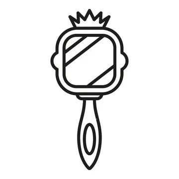 Hand mirror with crown representing vanity and beauty Stock Illustration