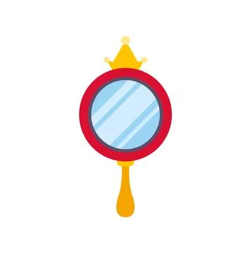 Hand mirror with crown symbol representing royalty and beauty Stock Illustration