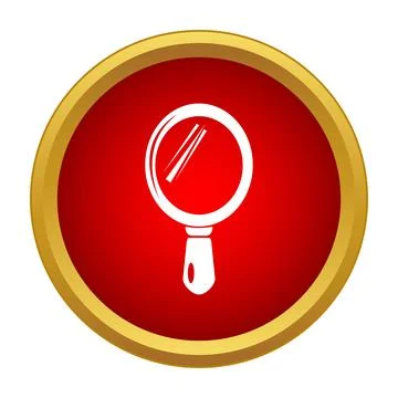 Hand mirror icon in red circle frame Stock Illustration