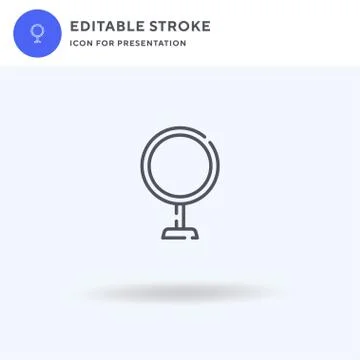 Hand Mirror icon vector, filled flat sign, solid pictogram isolated on white, Stock Illustration