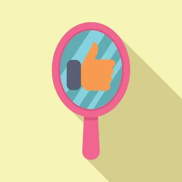 Hand mirror reflecting thumbs up icon Stock Illustration