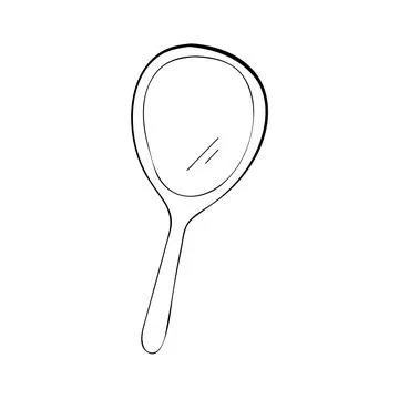 Hand mirror reflection vector clip art picture Stock Illustration
