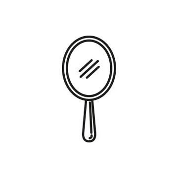 Hand Mirror Thin Line Icon Illustration Graphic Design Stock Illustration