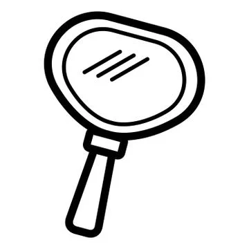 Hand mirror vector icon. Black and white mirror illustration. Solid linear 스톡 일러스트