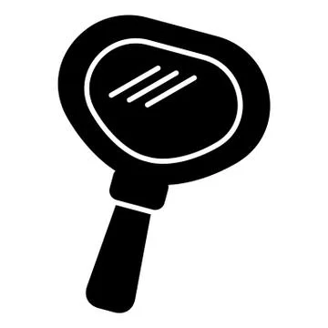 Hand mirror vector icon. Black and white mirror illustration. Solid linear Stock Illustration