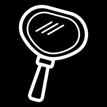 Hand mirror vector icon. Black and white mirror illustration. Solid linear Stock Illustration