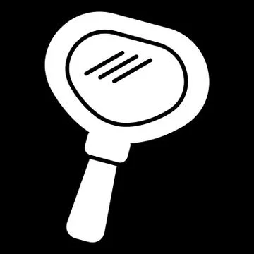Hand mirror vector icon. Black and white mirror illustration. Solid linear 스톡 일러스트