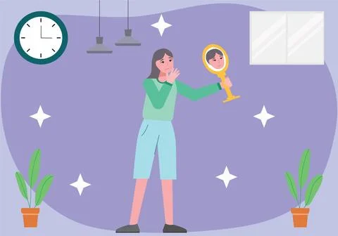 Hand Mirror Vector Style Illustration Stock-Illustration