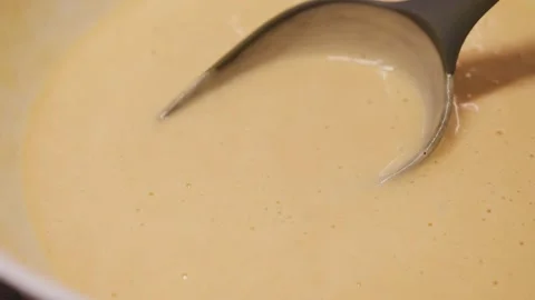 Hand mixed homemade batter, baking dough texture. Video stock 312340302