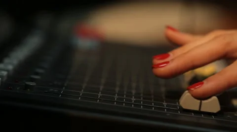 Hand on a mixer, operating the leader Video stock 56518832