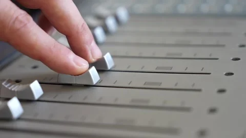 Hand on a mixer, operating the leader Video stock 252486171