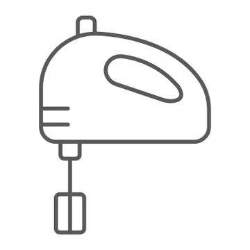 Hand mixer thin line icon, kitchen and cooking Stock Illustration