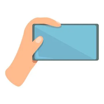 Hand mobile icon cartoon vector. Phone screen Stock Illustration