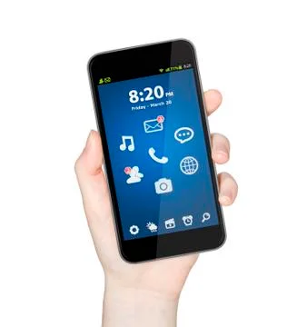 Hand with mobile phone Stock Illustration