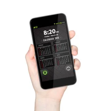 Hand with mobile phone Illustrazione stock