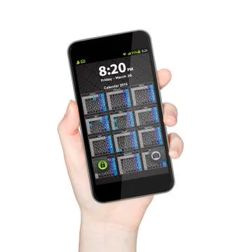 Hand with mobile phone Illustration