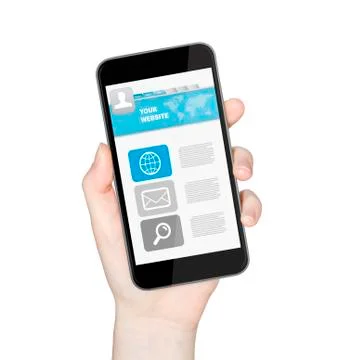 Hand with mobile phone Stock Illustration