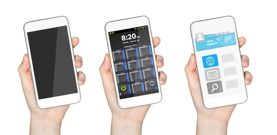 Hand with mobile phone Stock Illustration